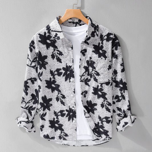 Printed Minimalist Long Sleeve Shirt Trendy Casual