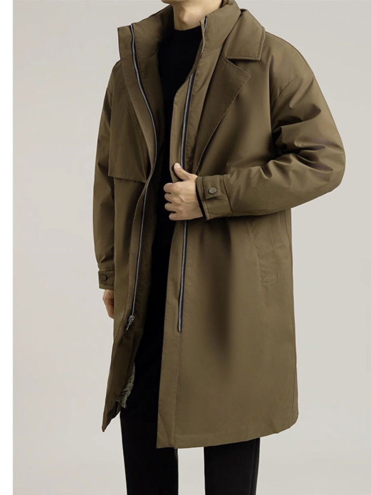 Winter Mid-length Lapel Trench Coat Korean Style