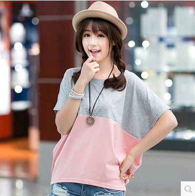 Summer Korean version of the large size women's loose ladies short-sleeved women's T-shirt bat shirt student summer jacket