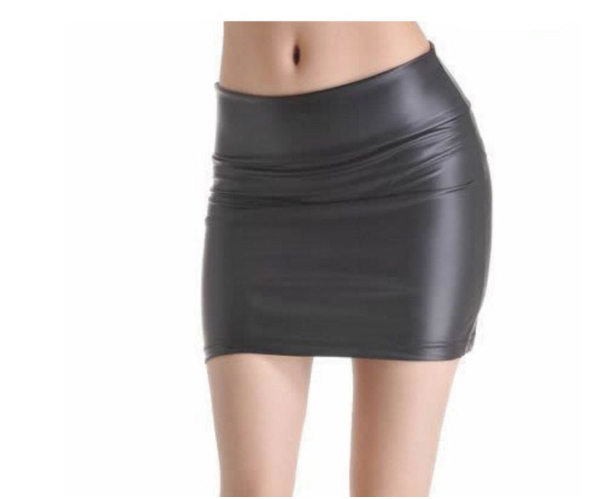 Explosion models high waist bag hip half-length leather skirt with zipper imitation leather skirt large size women's clothing