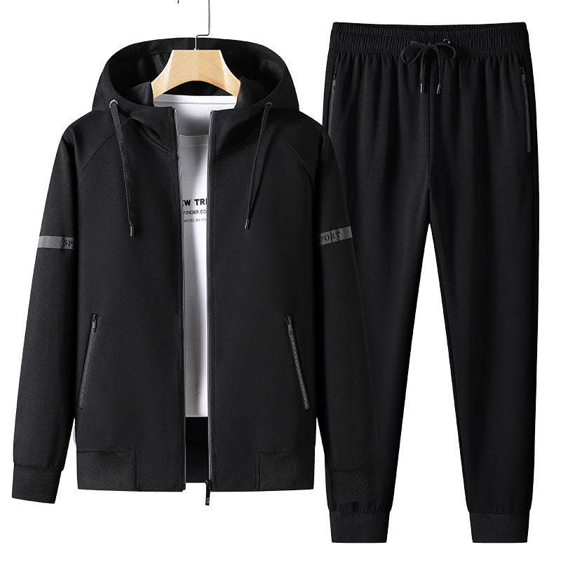 Autumn Men's Morning Run Workout Korean-style Cotton Leisure Sports Suit