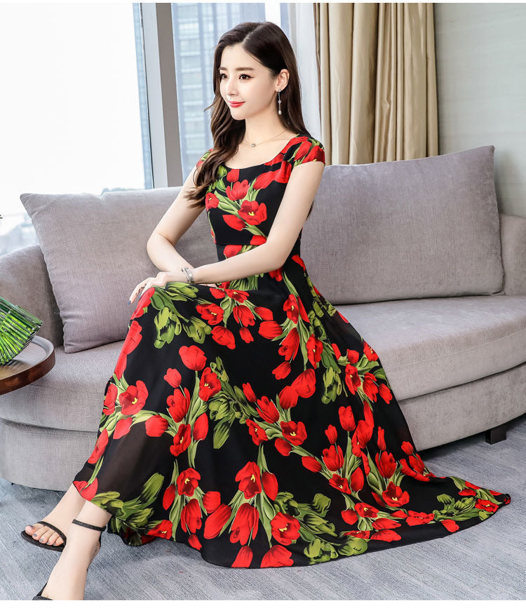 Fashionable Temperament Big Skirt Bohemian Long Dress