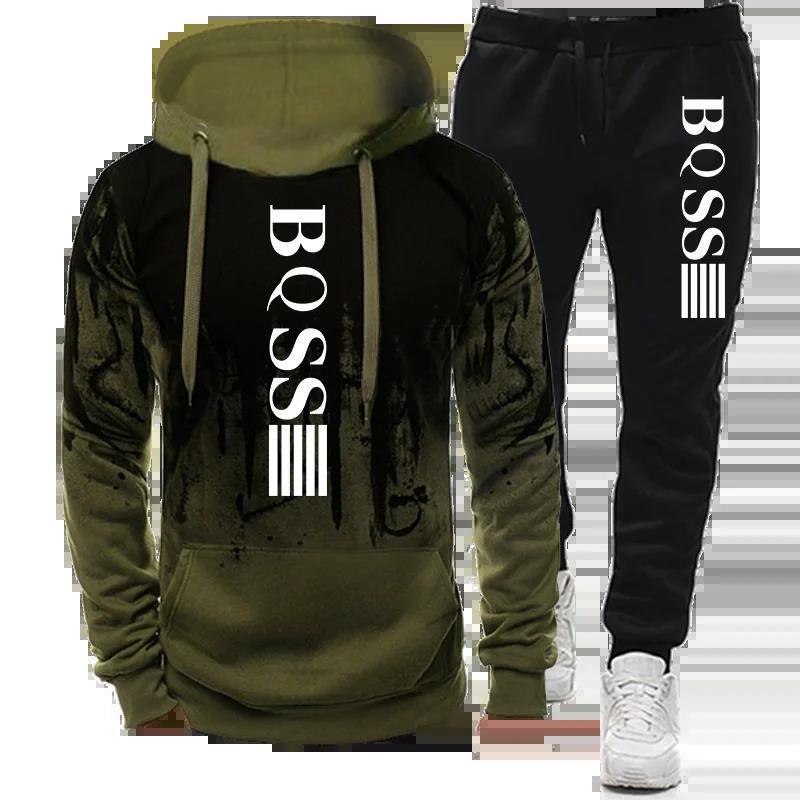 Men's Sports Hoodie Sport Pants Suit