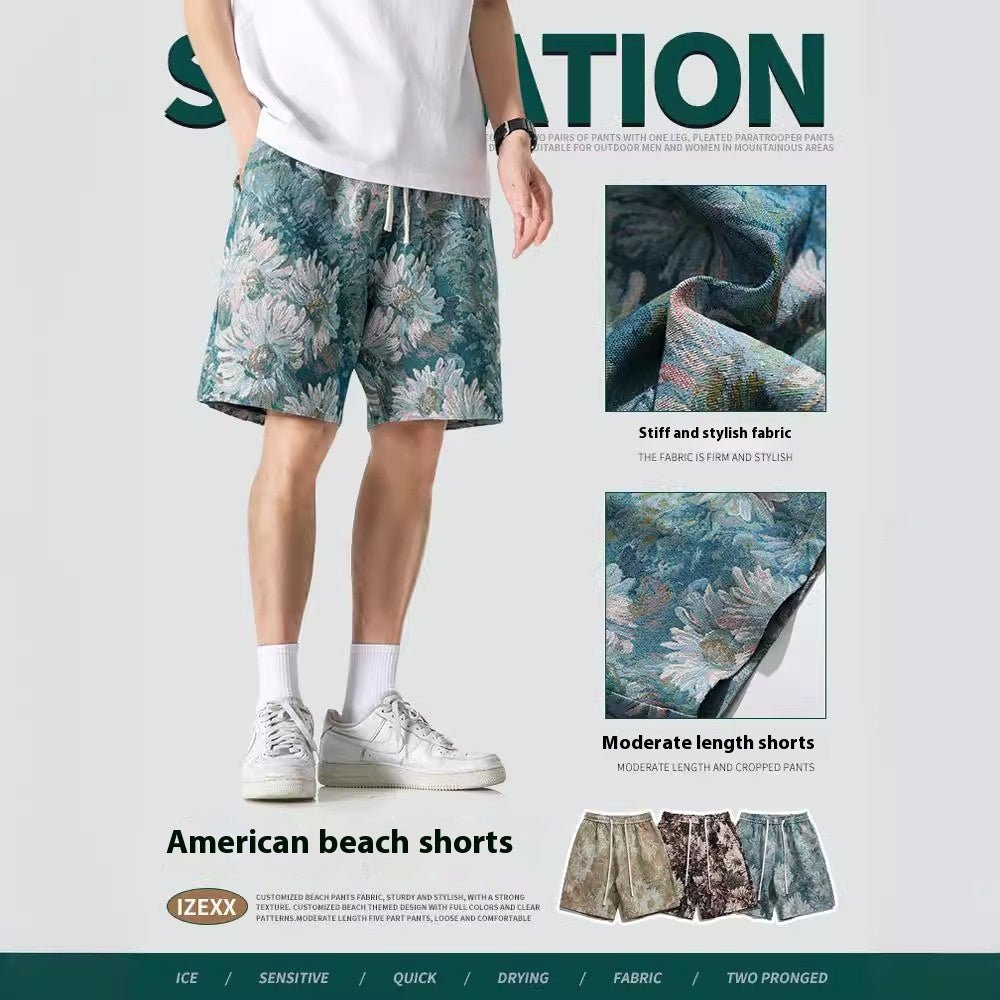 American Shorts Beach Pants Straight Casual Five Points