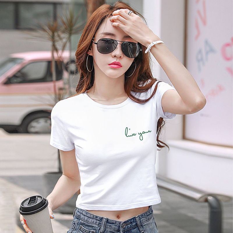 Women's Loose Fashion White Short Sleeve T-Shirt