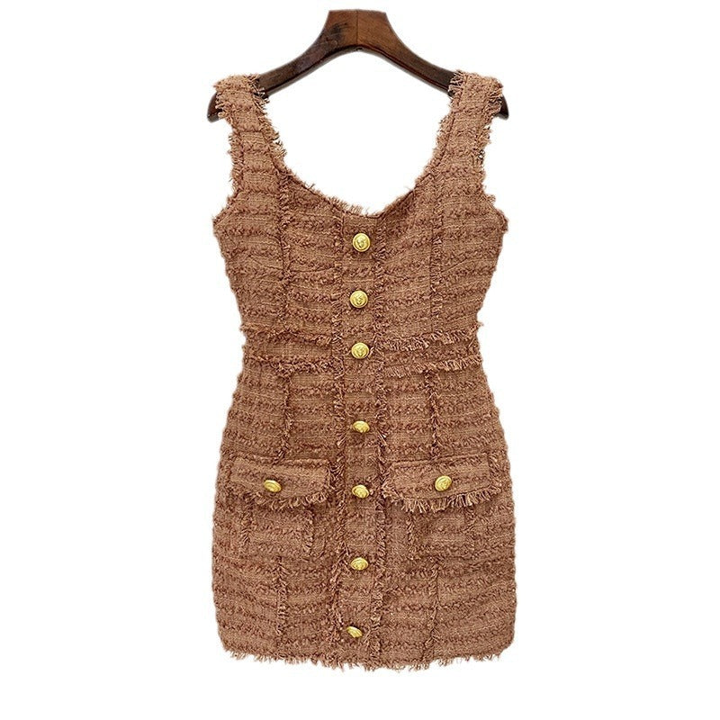 Women's Fashion Personalized Tweed Sling Dress