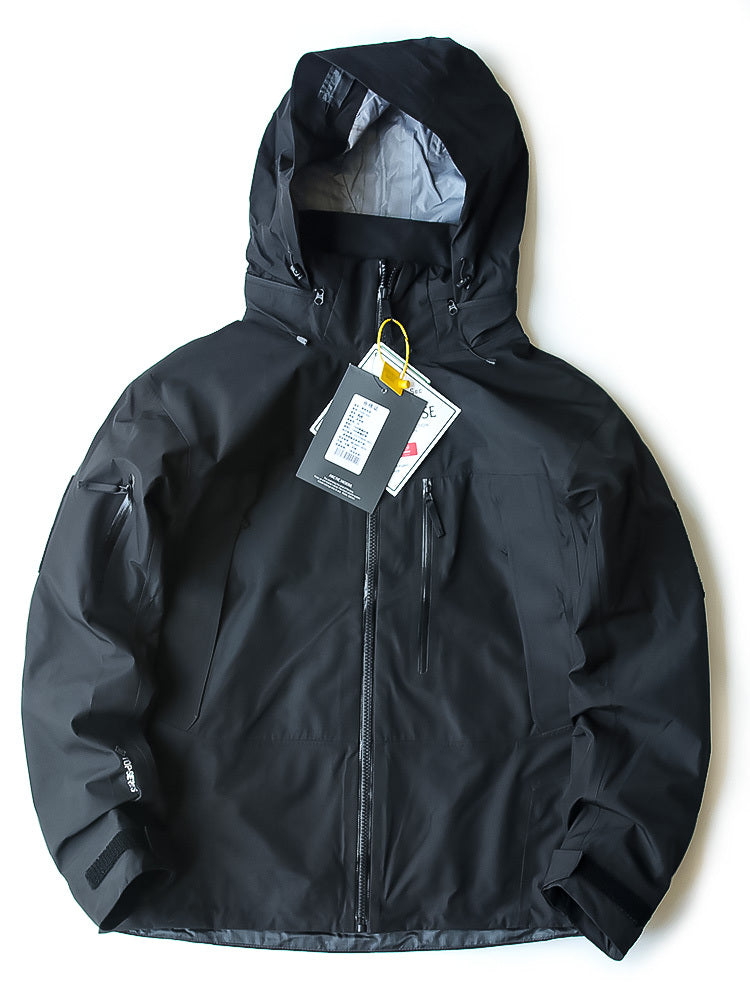 Multi-bag Hidden Cap Hard Shell Shell Jacket