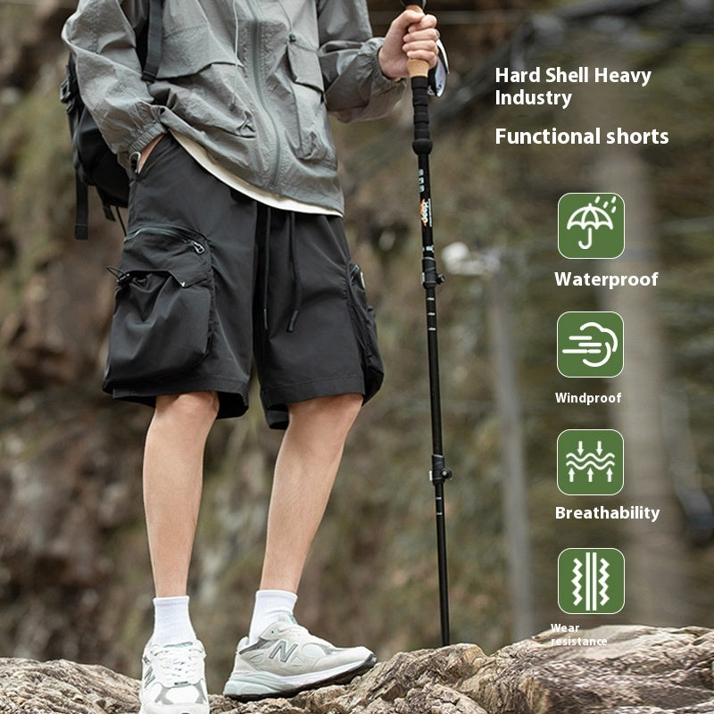 Three-proof Charging Shorts Travel Casual Multi-pocket Sports Mechanical Style Shorts