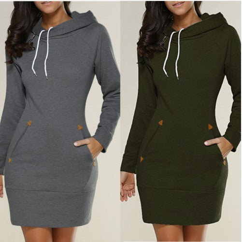 New hooded zipper pullover mid-length sweater