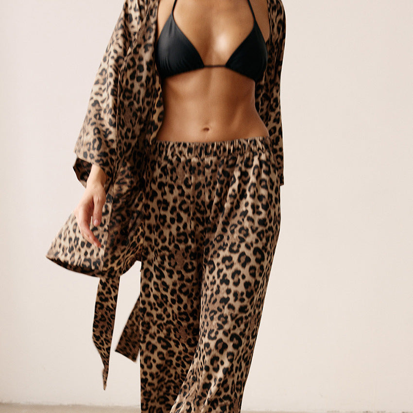 Women's Leopard Print Loose And Breathable Pajama Set