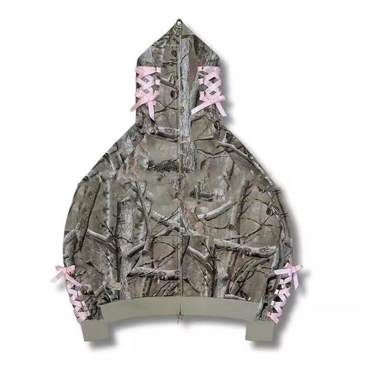 Printed Jungle Hunting Hoodie Men