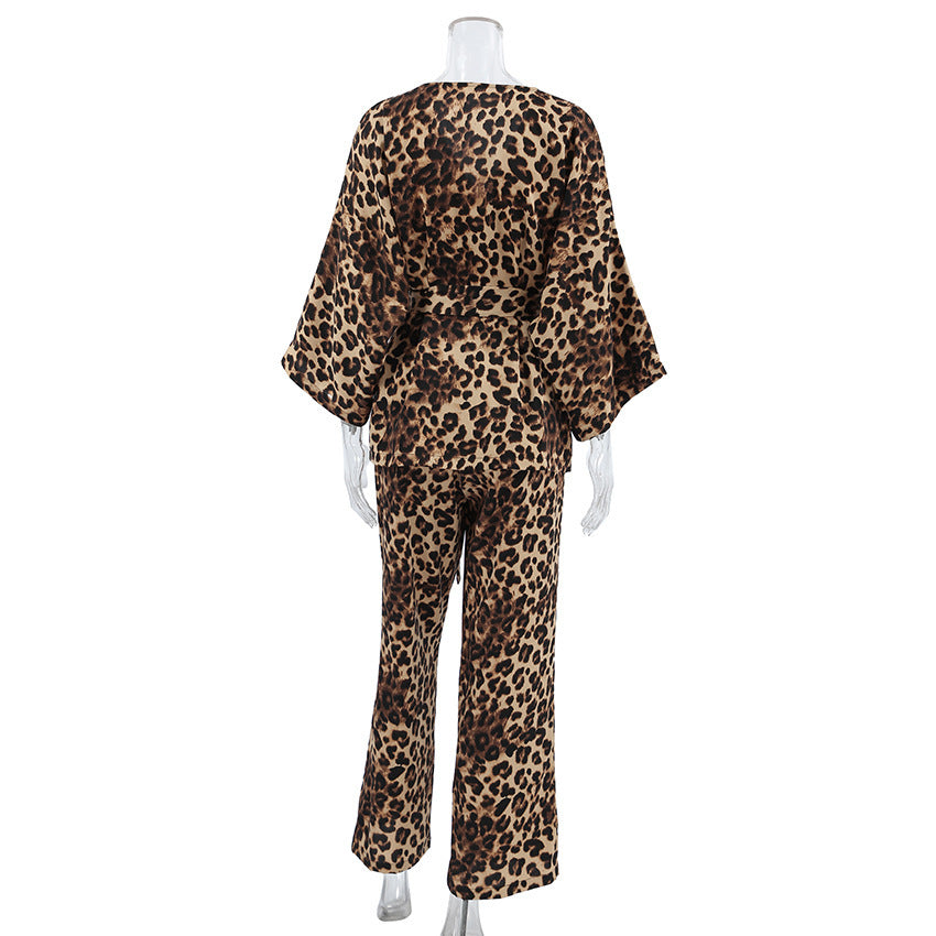 Women's Leopard Print Loose And Breathable Pajama Set