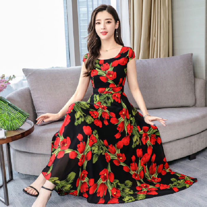 Fashionable Temperament Big Skirt Bohemian Long Dress