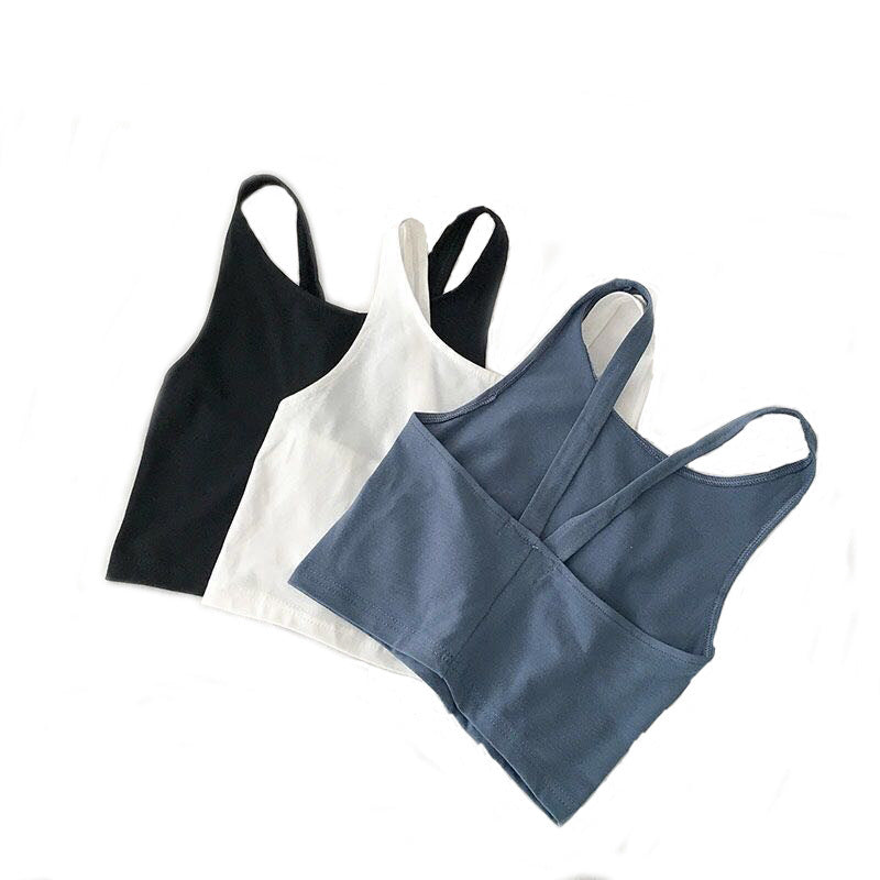 Beauty Back Outer Vest Short Small Sling Female Summer New Korean Style Black Inner Base