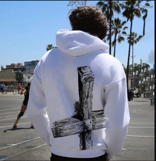 Men's Brushed Hoody Cross Print