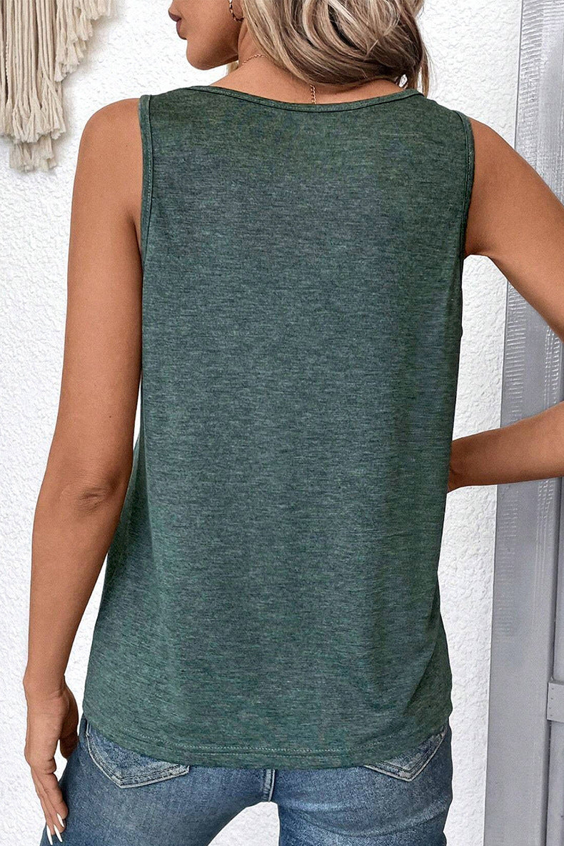 Pure Color Minimal Versatile Sleeveless Top For Women