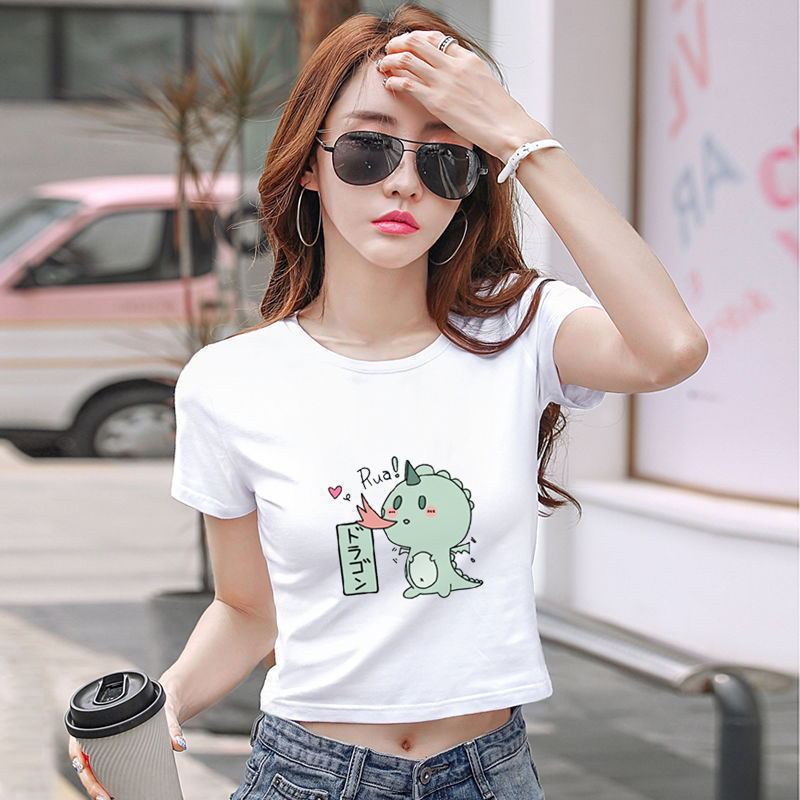 Women's Loose Fashion White Short Sleeve T-Shirt