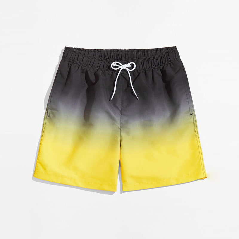 Gradient Swimming Trunks Men's Loose Printed Four Points Boyshorts