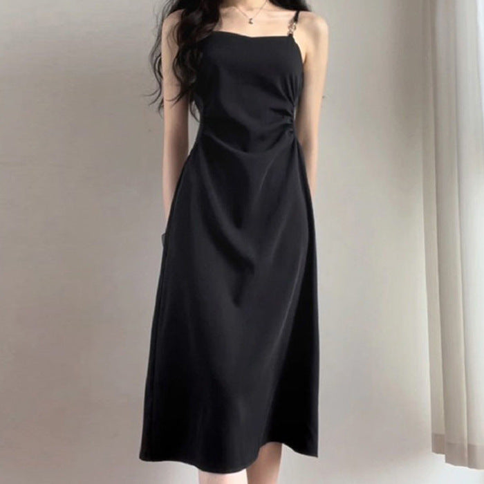 Black Camisole Dress Waist Slimming High-grade