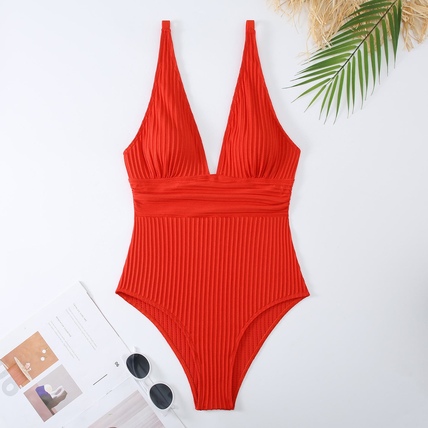 Women's One-piece Solid Color Lace-up Slim Fit One Piece Swimsuit