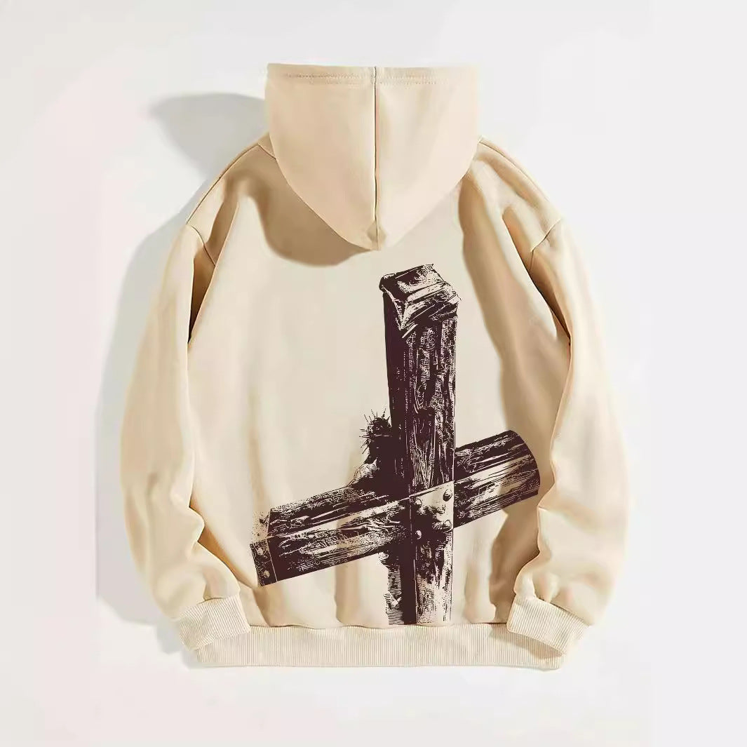 Men's Brushed Hoody Cross Print