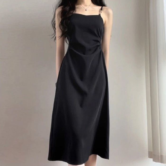 Black Camisole Dress Waist Slimming High-grade