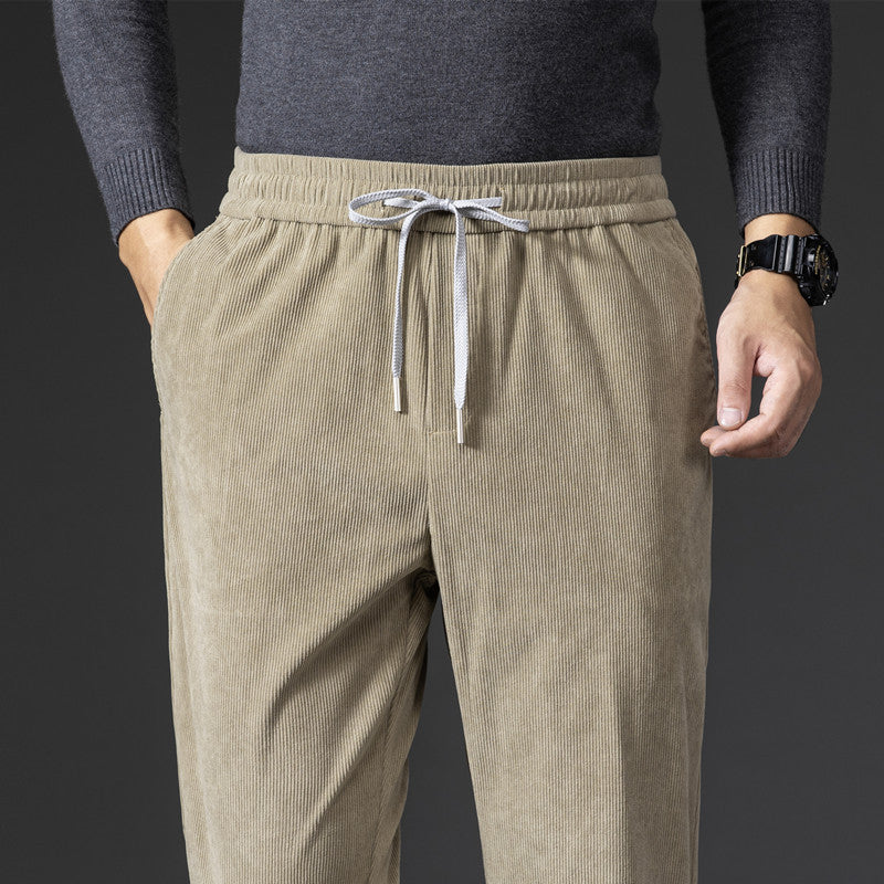 Corduroy Casual Pants Men's Loose, Comfortable, Soft And Breathable Youth Straight-leg Pants