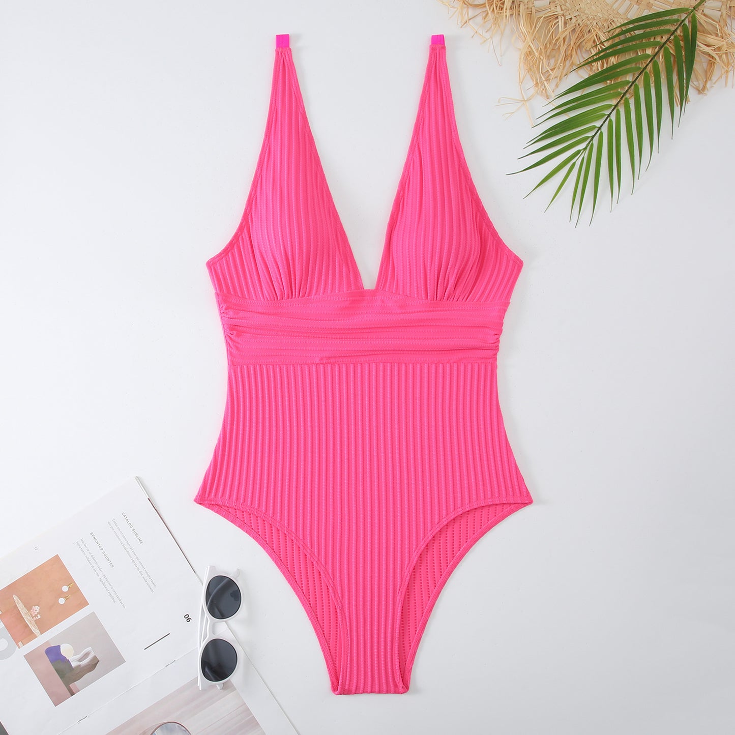 Women's One-piece Solid Color Lace-up Slim Fit One Piece Swimsuit