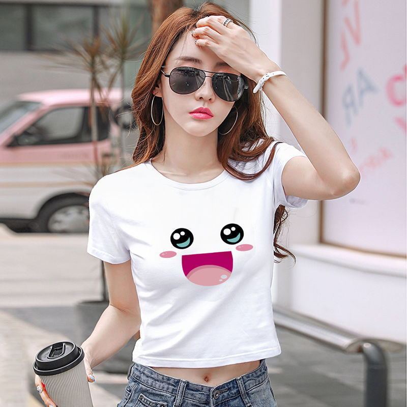 Women's Loose Fashion White Short Sleeve T-Shirt