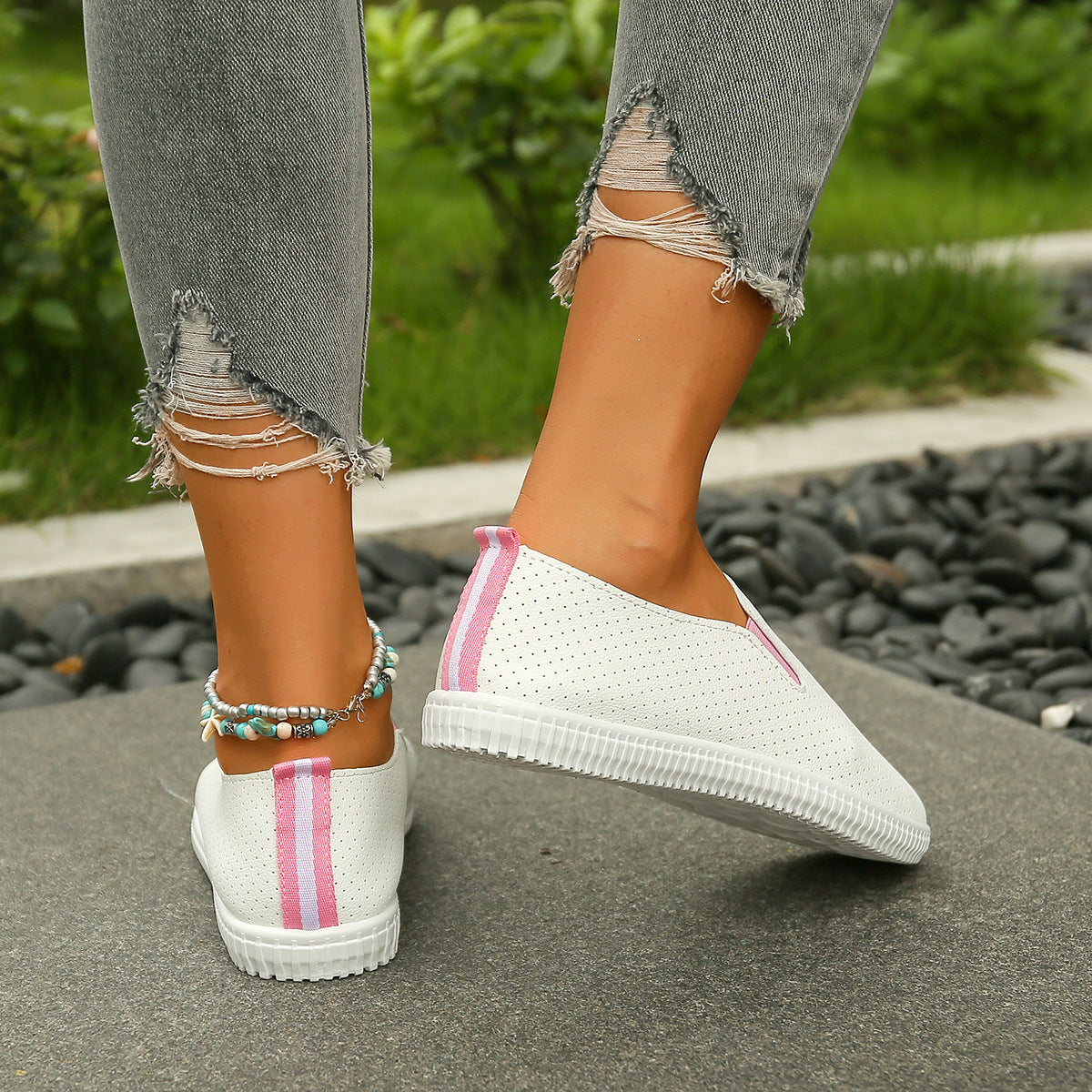 Fashion Hollowed-out Women's Casual Flat Shoes