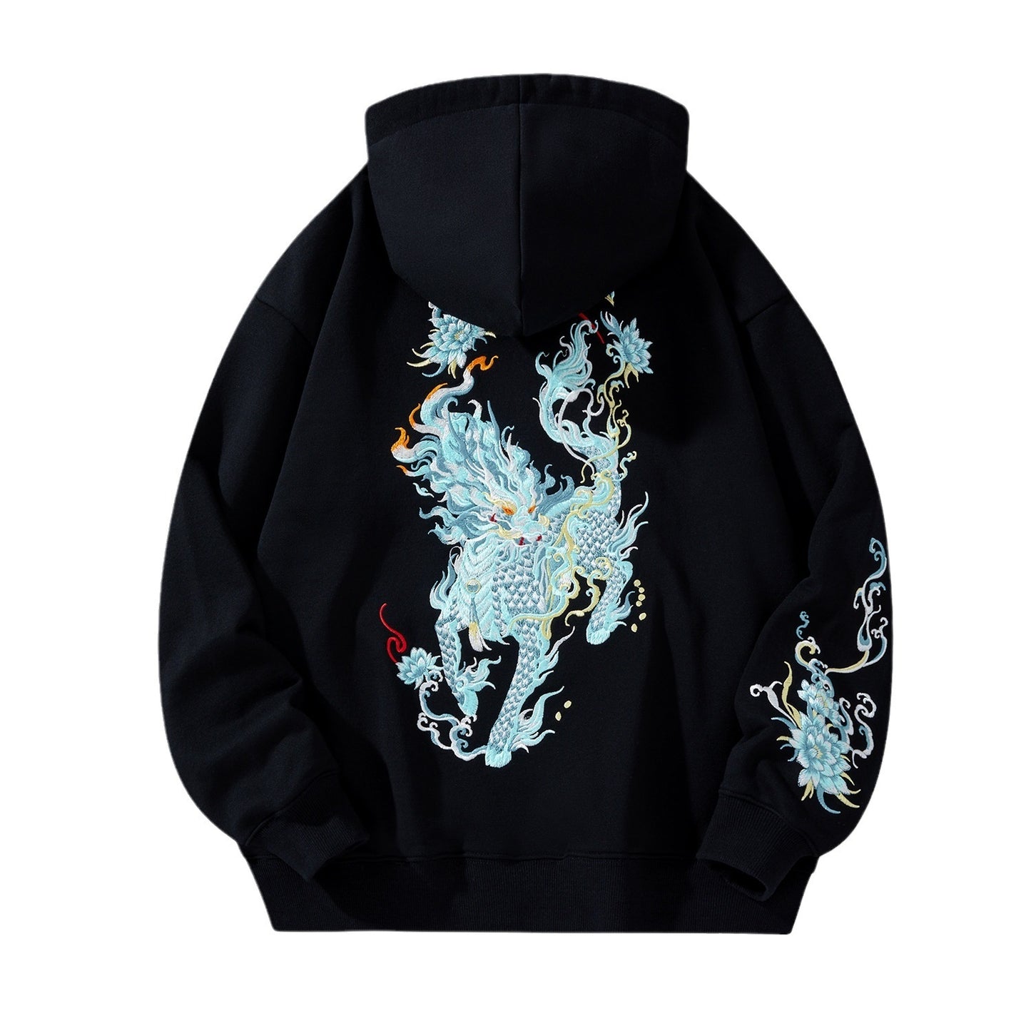 Brushed Hoody Men's Autumn Winter Coat Embroidery