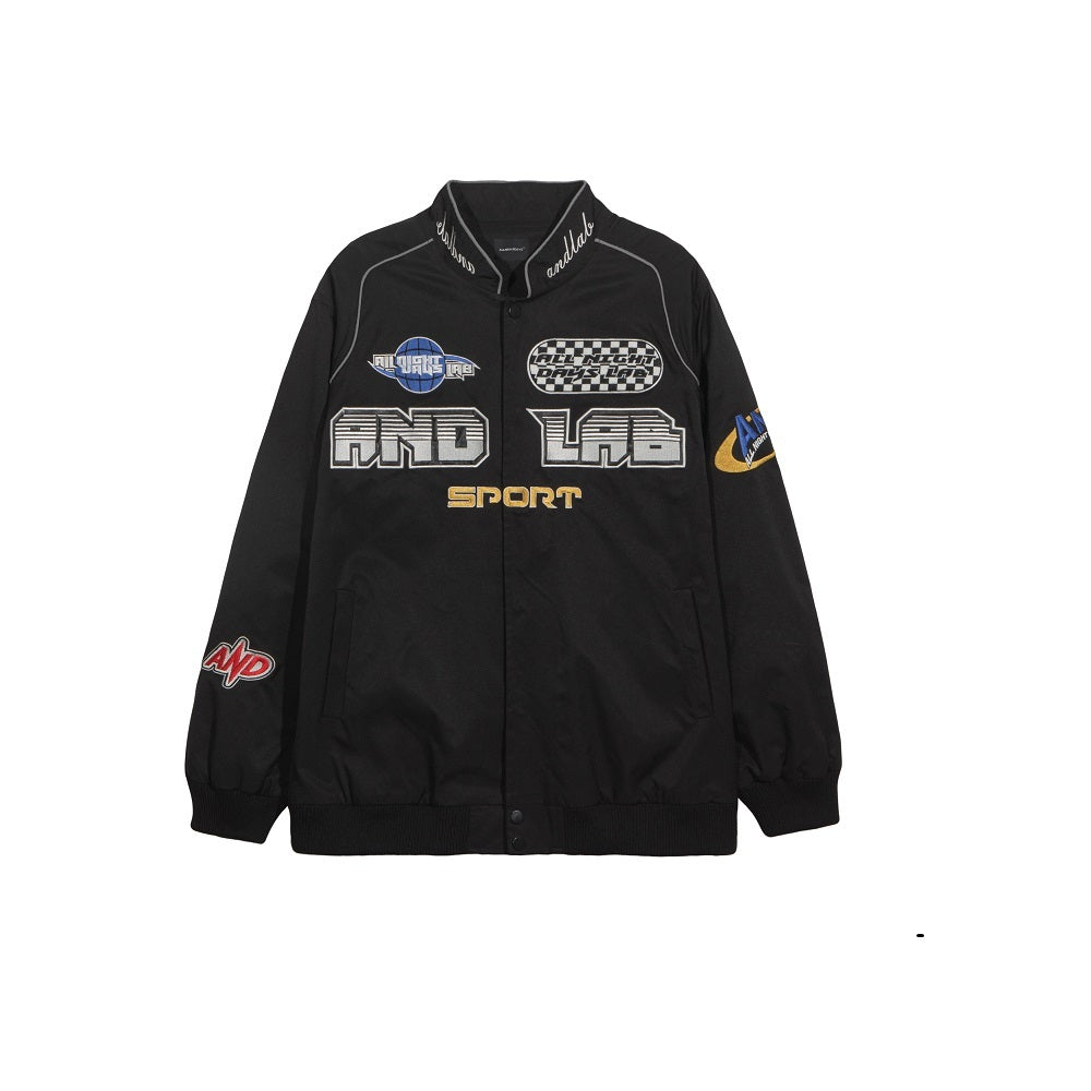 Vintage Letter Embroidered Racing Jacket Couples