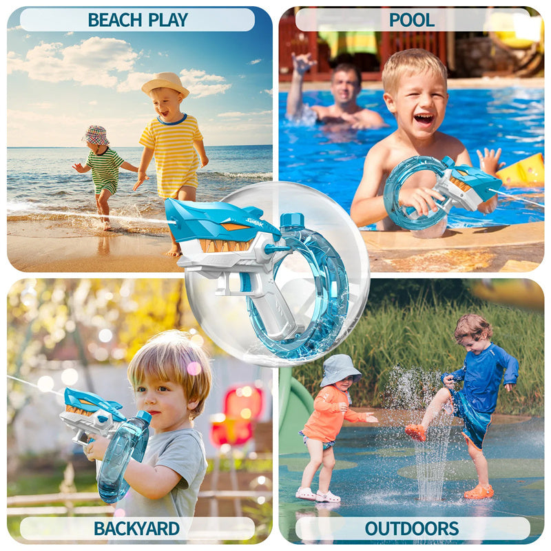 New Shark Electric Water Gun Toys Fully Automatic Continuous Fire Water Gun Large Capacity Beach Summer Children's Water Playing Toys