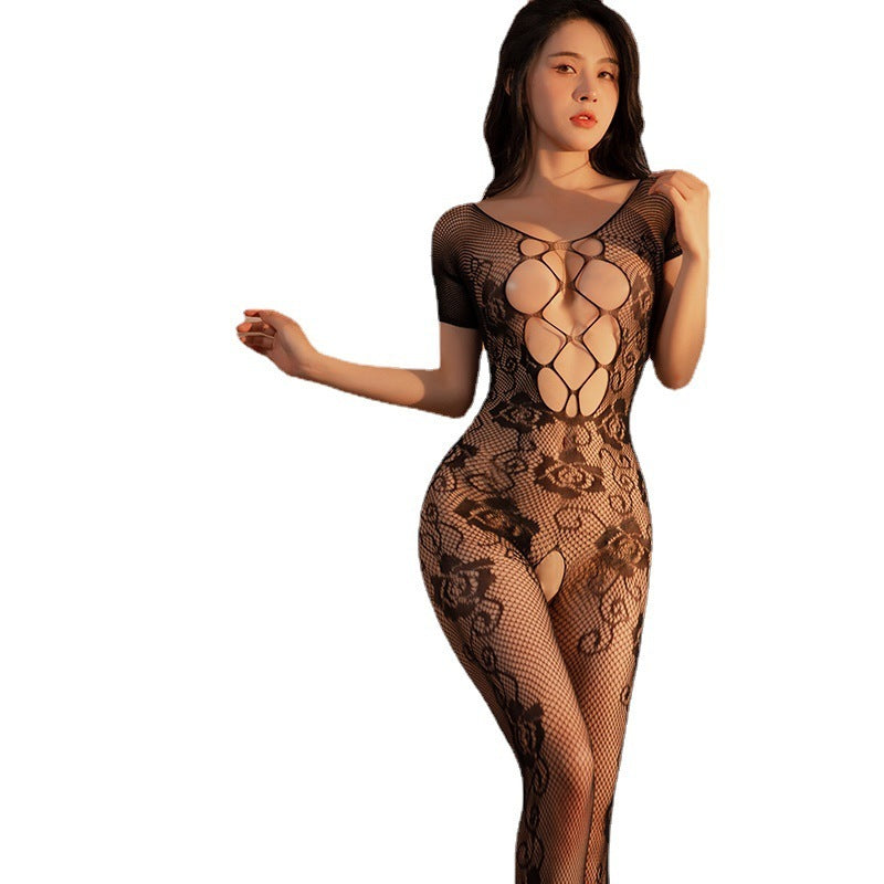 Women's Plus Size One-piece Fishnet Clothes Hollow-out Fishnet Stockings