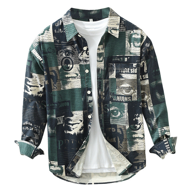 Printed Long-sleeved Shirt Fashionable All-match Artistic Casual