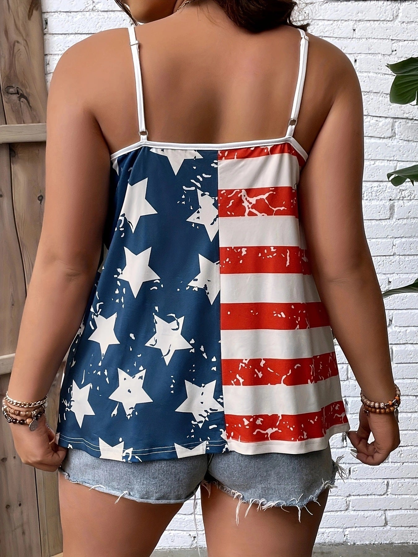 American Independence Day Flag Digital Printing Off-shoulder Vest