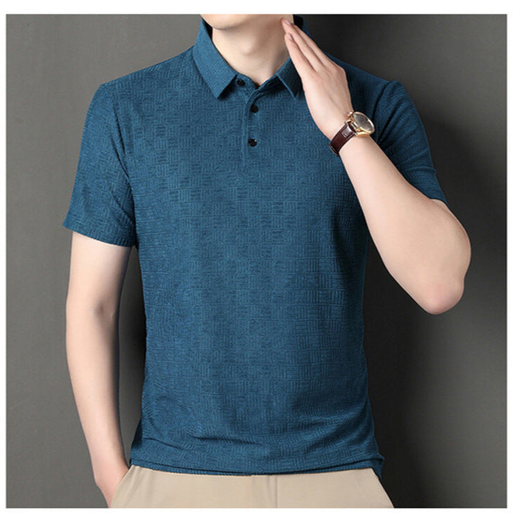 Men's Mahjong Plaid Short-sleeved Polo Shirt