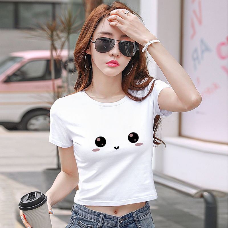 Women's Loose Fashion White Short Sleeve T-Shirt