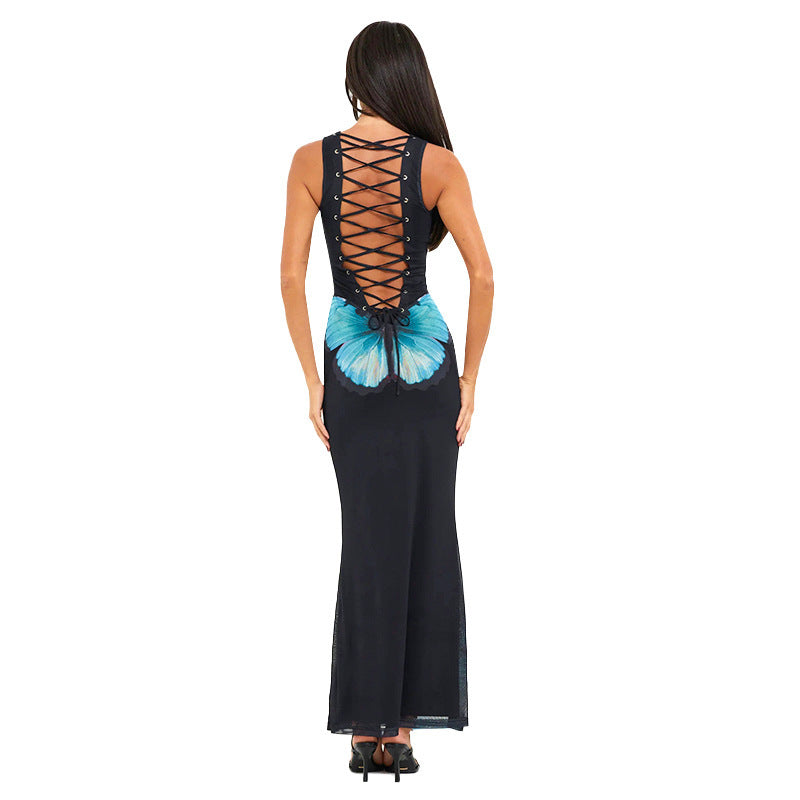 Women's Fashion Personality Backless Rope Dress