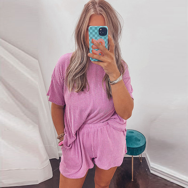 Women's Short-sleeved T-shirt Shorts Two-piece Set