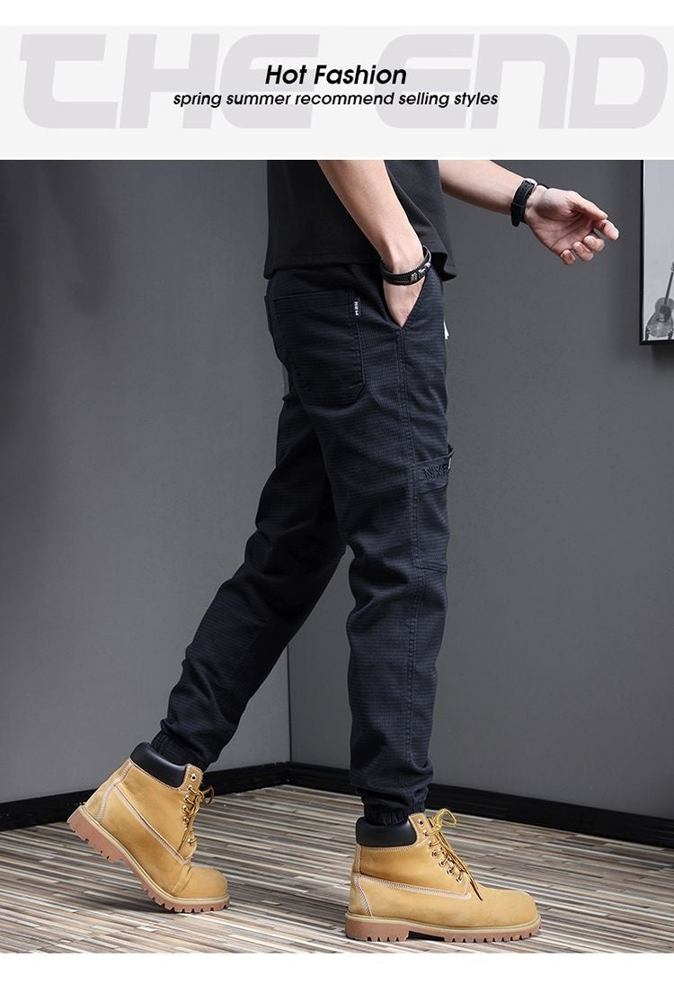 Men's Washed Stretch Casual Trousers