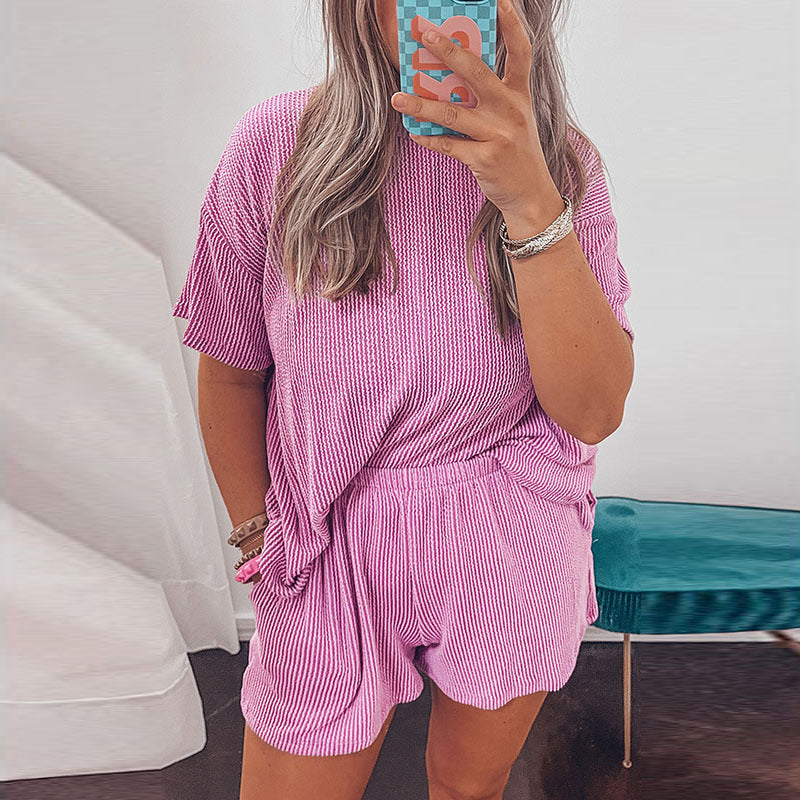 Women's Short-sleeved T-shirt Shorts Two-piece Set